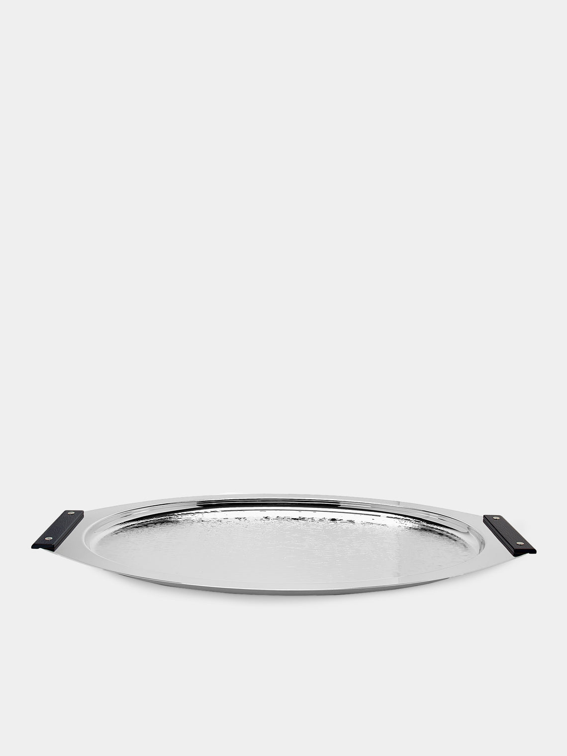 Zanetto - Ebony and Enamelled Silver-Plated Oval Bar Tray -  - ABASK