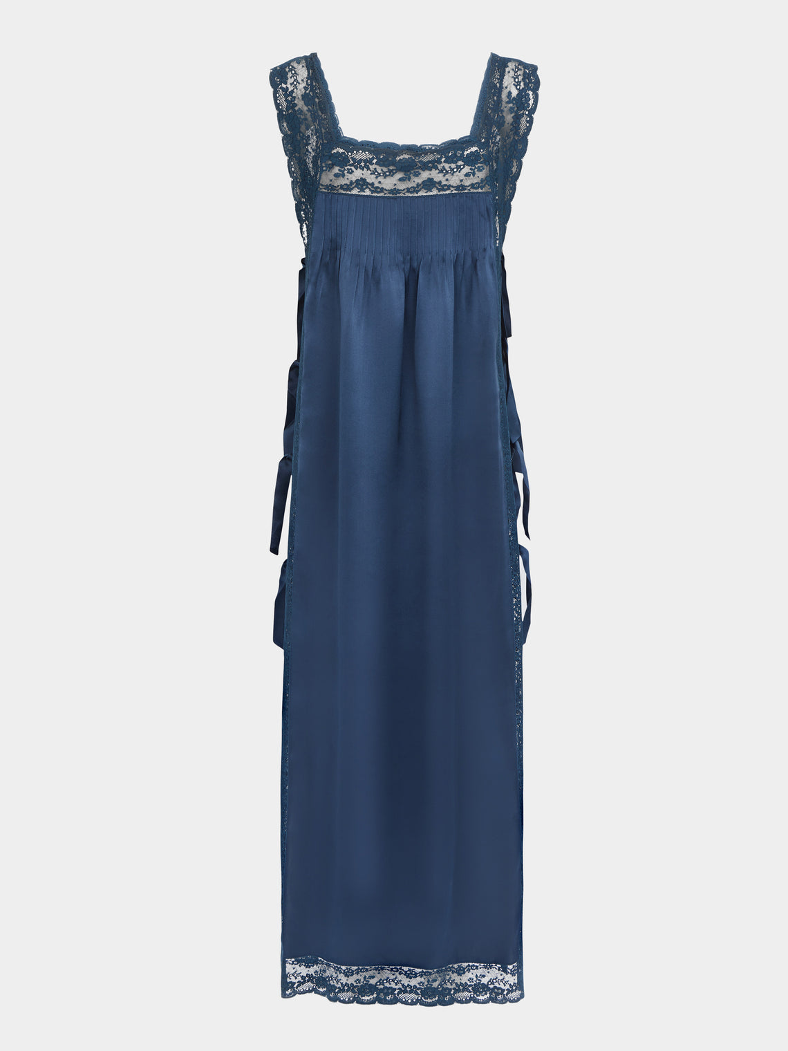 Loretta Caponi - Fiocchini Silk and Lace Long Dress -  - ABASK