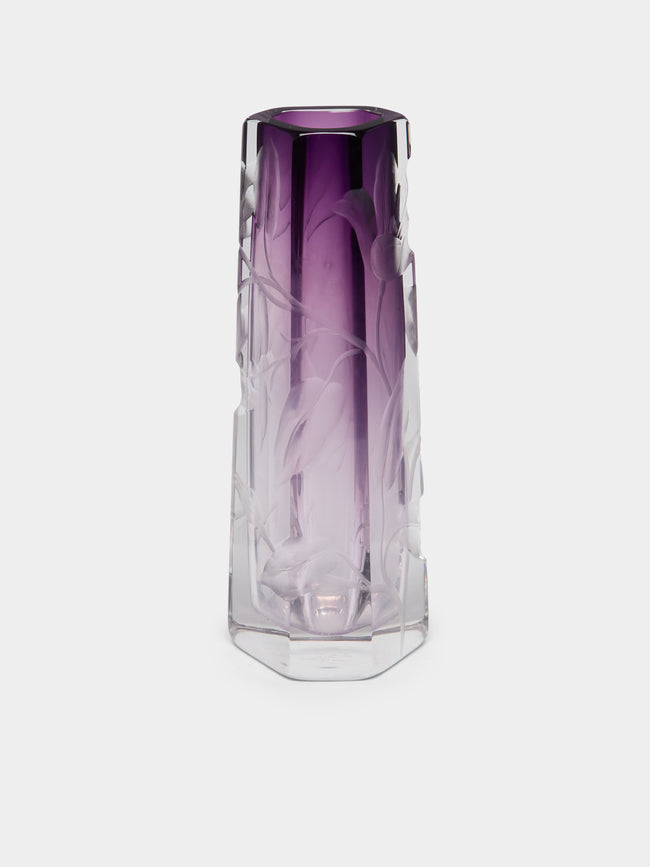 Antique and Vintage - 1900s Moser Hand-Engraved Cut Crystal Vase -  - ABASK - 