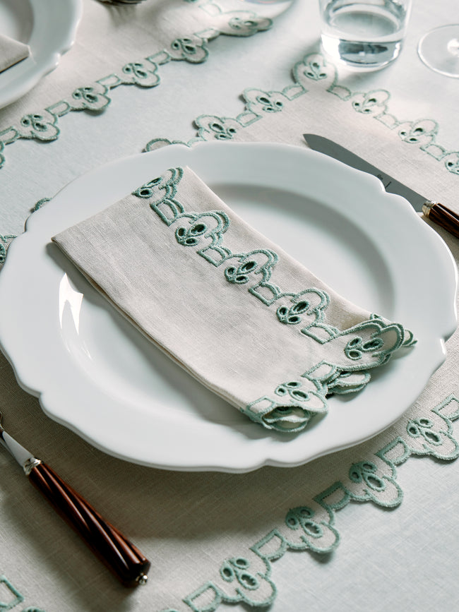 Borgo delle Tovaglie - Amalfi Embroidered Linen Napkins (Set of 4) -  - ABASK