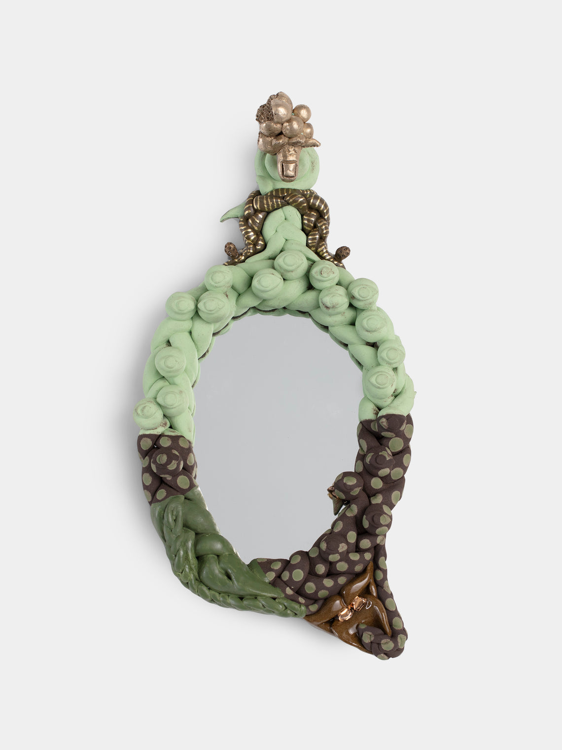 Darcy Miro - Priya Ceramic, Resin and Brass Hand Mirror -  - ABASK - 