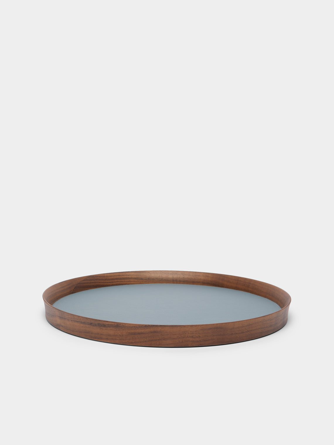 Giobagnara x Poltrona Frau - Walnut Medium Round Tray with Leather Inlay -  - ABASK