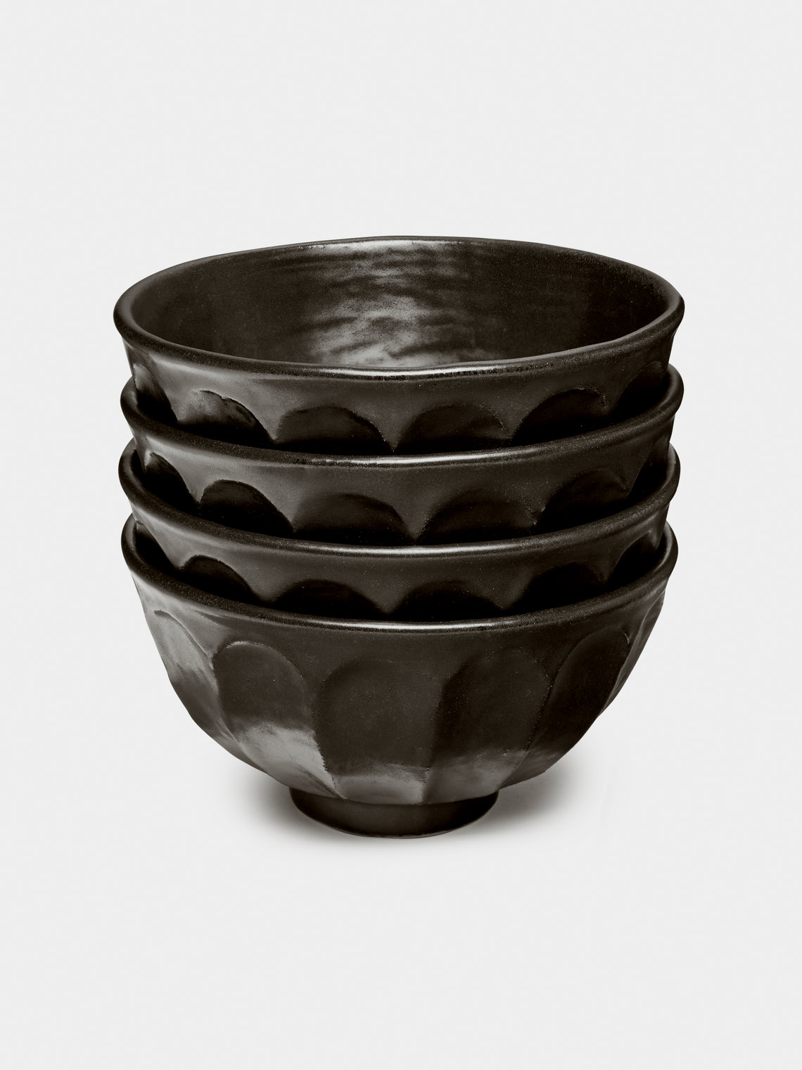 Kaneko Kohyo - Rinka Ceramic Bowls (Set of 4) - Black - ABASK
