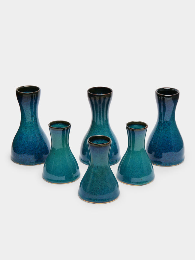 Mervyn Gers Ceramics - Hand-Glazed Ceramic Candle Holders (Set of 6) -  - ABASK - 