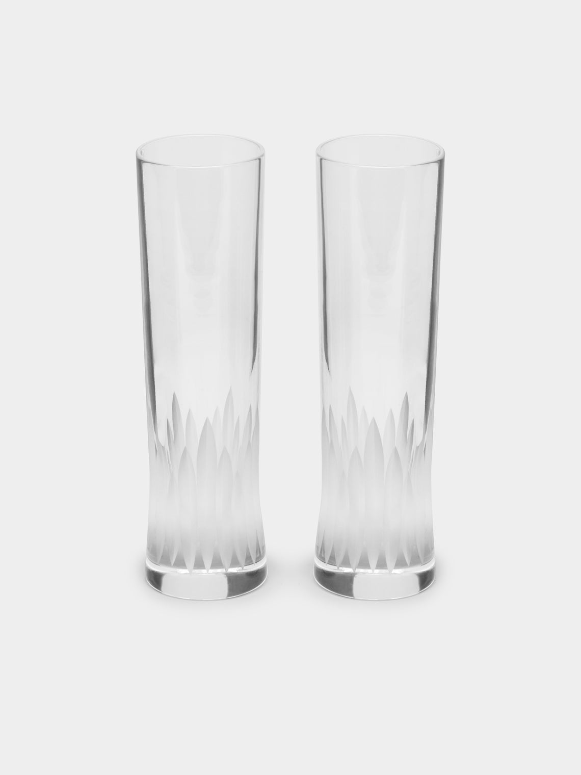 J. Hill's Standard - Martino Gamper Furrow Cut Crystal Champagne Glasses (Set of 2) -  - ABASK