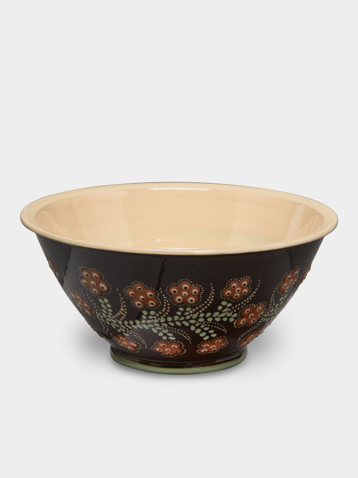 Poterie d’Évires - Flowers Hand-Painted Ceramic Small Salad Bowl -  - ABASK - 