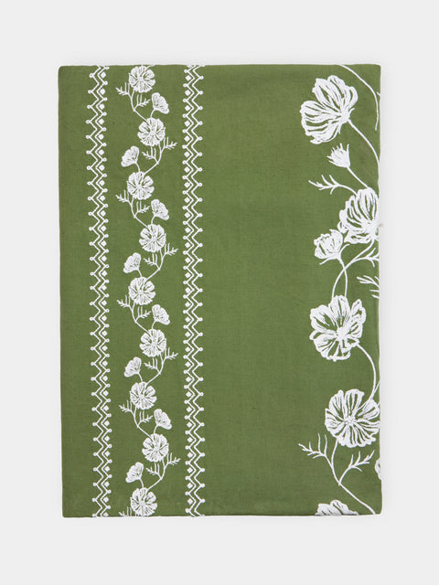 Esencial Hogar - Cosmo Embroidered Linen Large Rectangular Tablecloth -  - ABASK - 