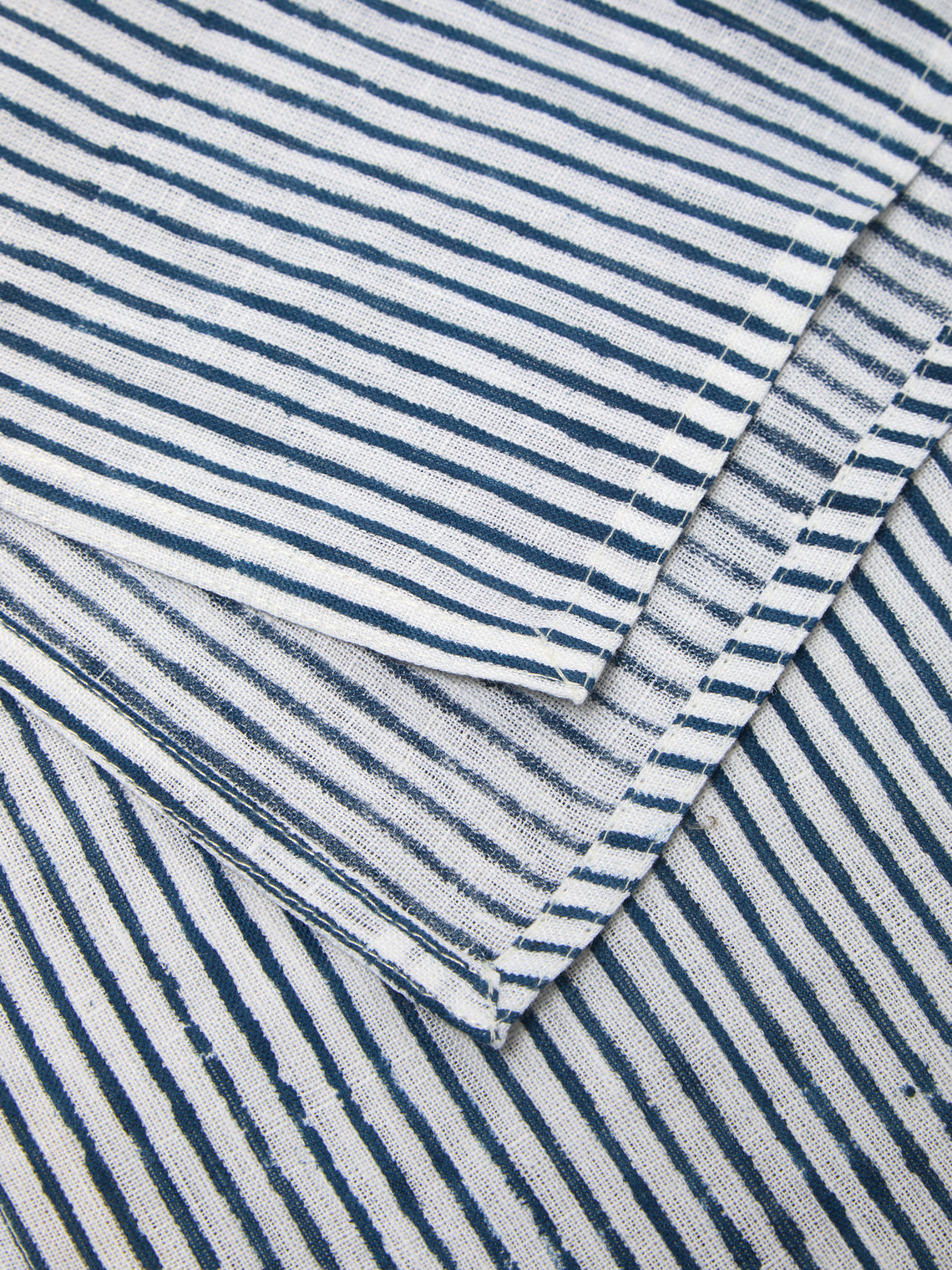 Chamois - Stripe Block-Printed Linen Napkins (Set of 4) -  - ABASK
