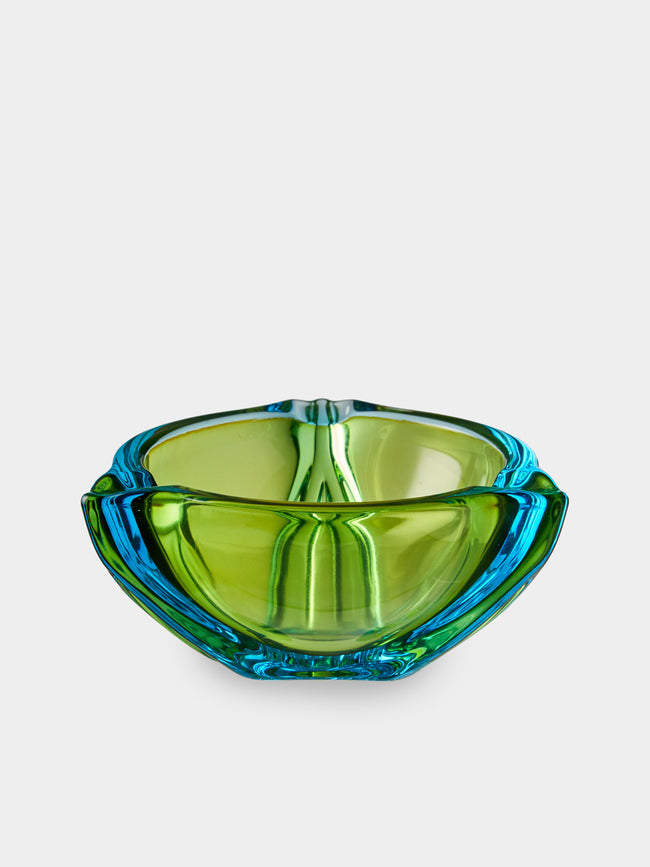 Antique and Vintage - Mid-Century Czech Glass Ashtray - Green - ABASK - 