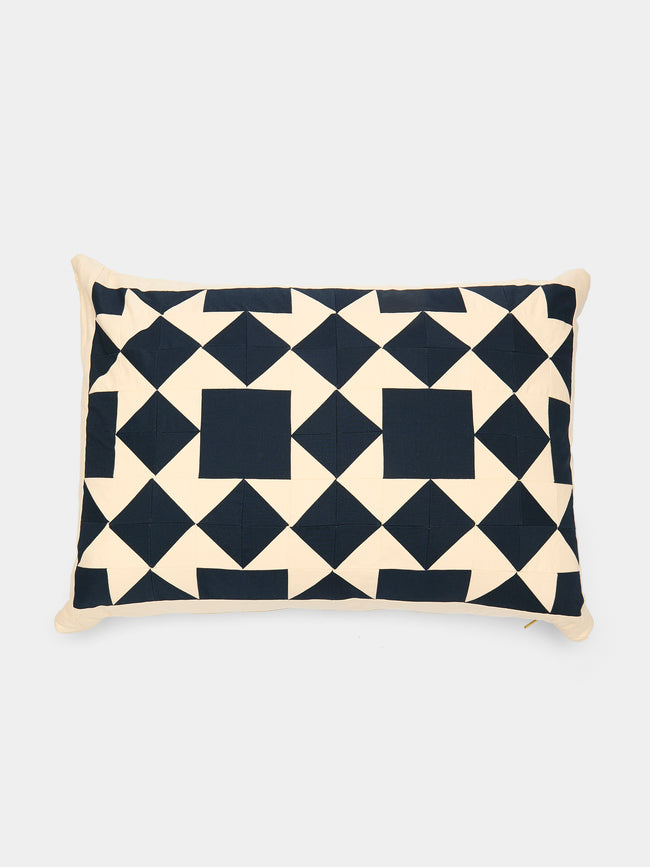 Kate Owen - Blue Star Patchwork Cotton Cushion -  - ABASK - 