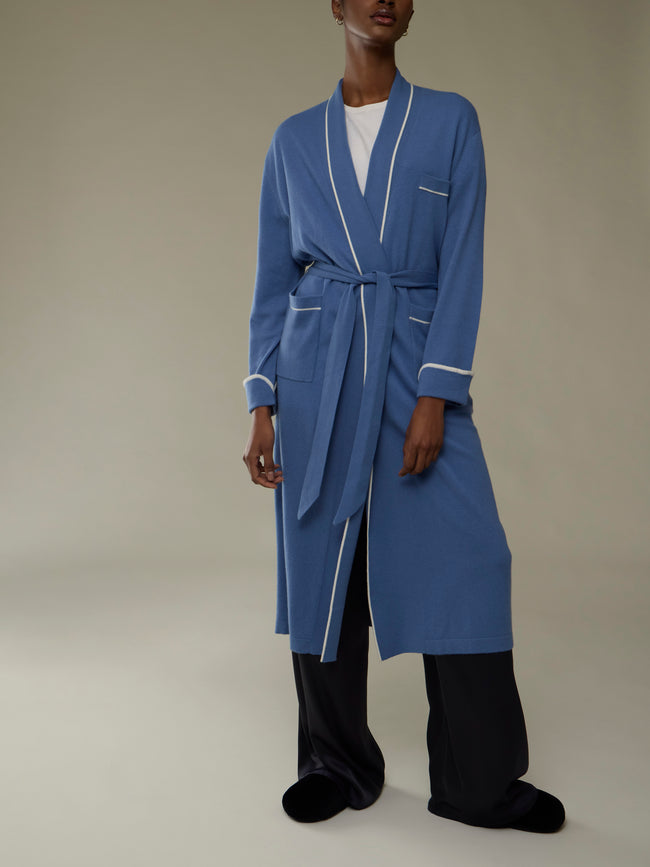 Arch4 - Sloane Baby Goat Cashmere Robe | Size: S - Blue - ABASK