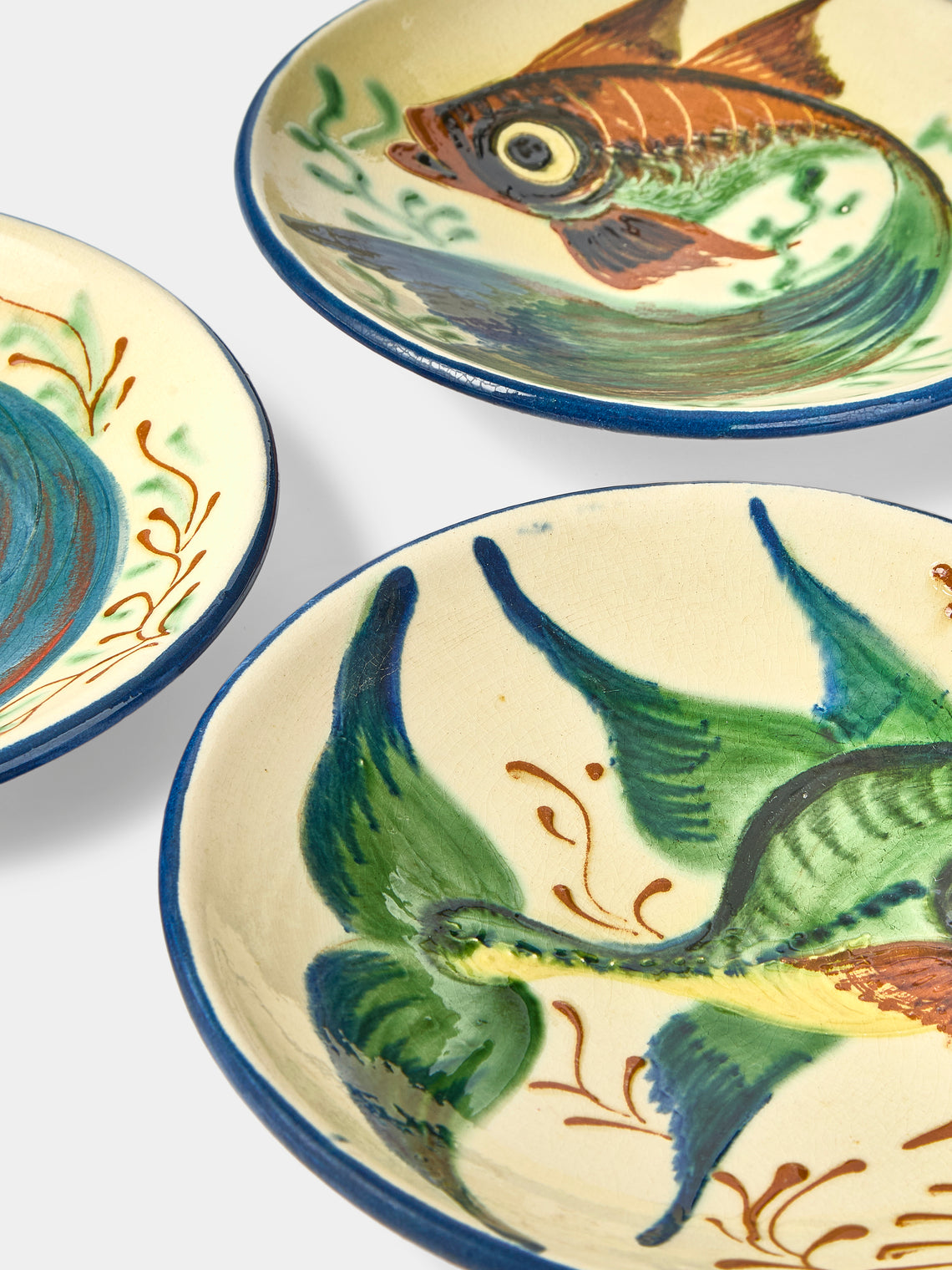 Antique and Vintage - 1950s Piedmont Ceramic Fish Plates (Set of 6) -  - ABASK