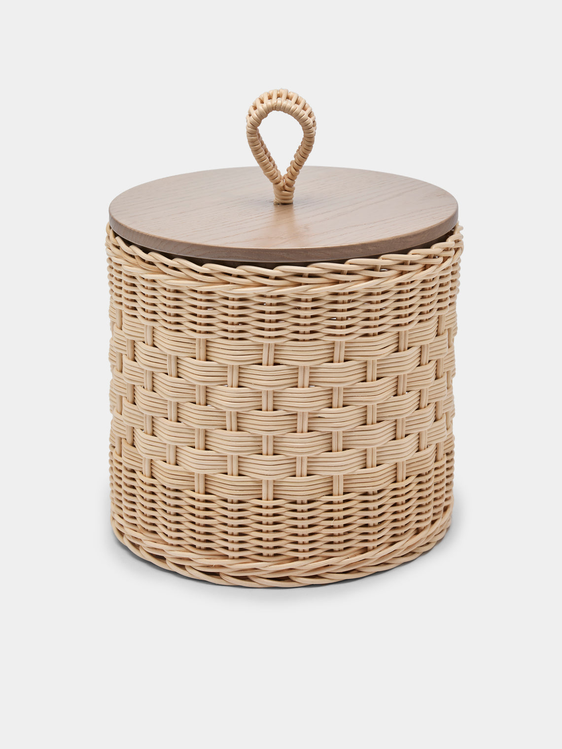 Mila Maurizi - Perla Handwoven Wicker and Wood Lidded Container -  - ABASK - 