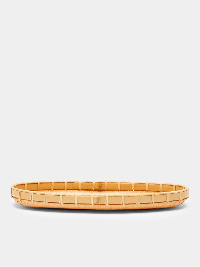 Hee Woo - Handwoven Bamboo Low Circular Tray -  - ABASK - 