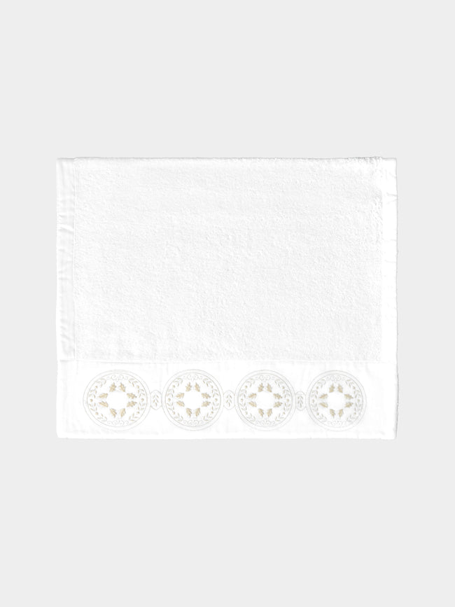 Loretta Caponi - Girandole Hand-Embroidered Hand Towel -  - ABASK - 