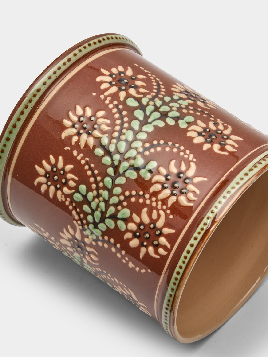 Poterie d’Évires - Flowers Hand-Painted Ceramic Small Lidded Pot -  - ABASK