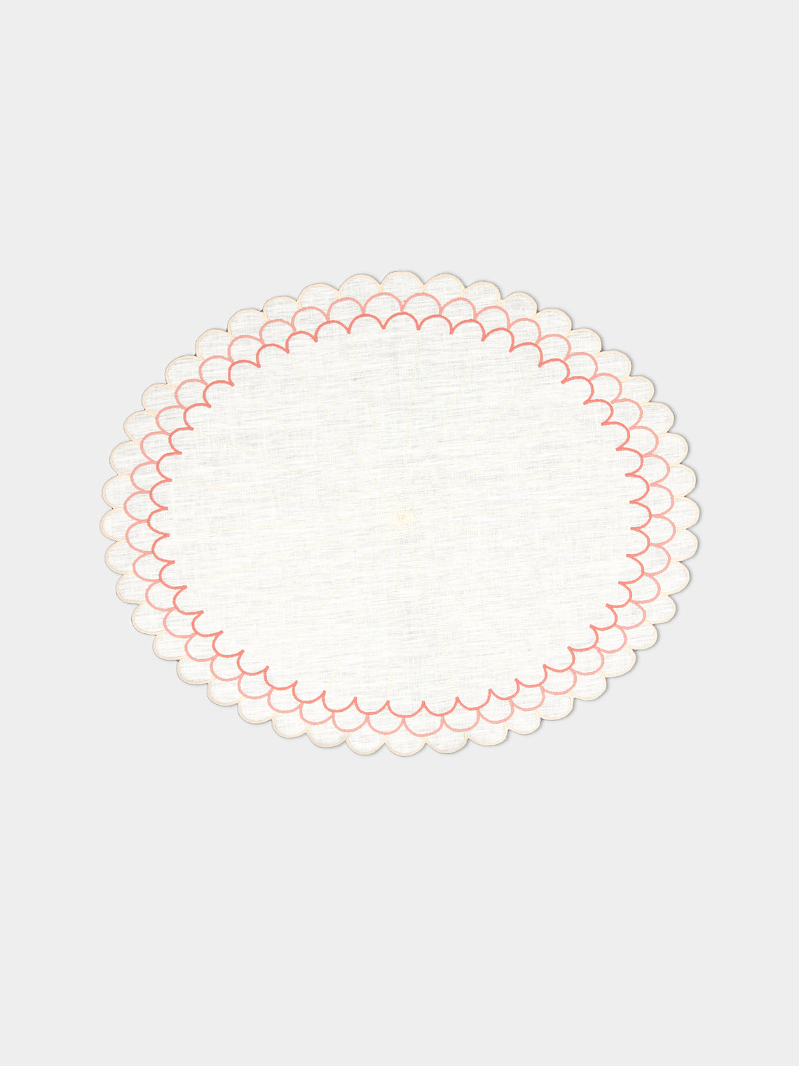 Los Encajeros - Escamas Embroidered Linen Placemats (Set of 4) -  - ABASK - 