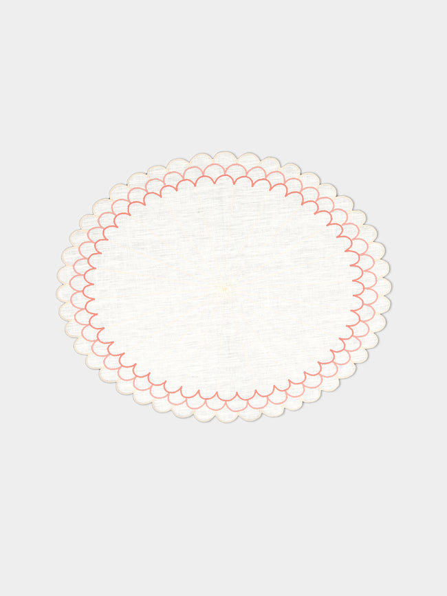 Los Encajeros - Escamas Embroidered Linen Placemats (Set of 4) -  - ABASK - 