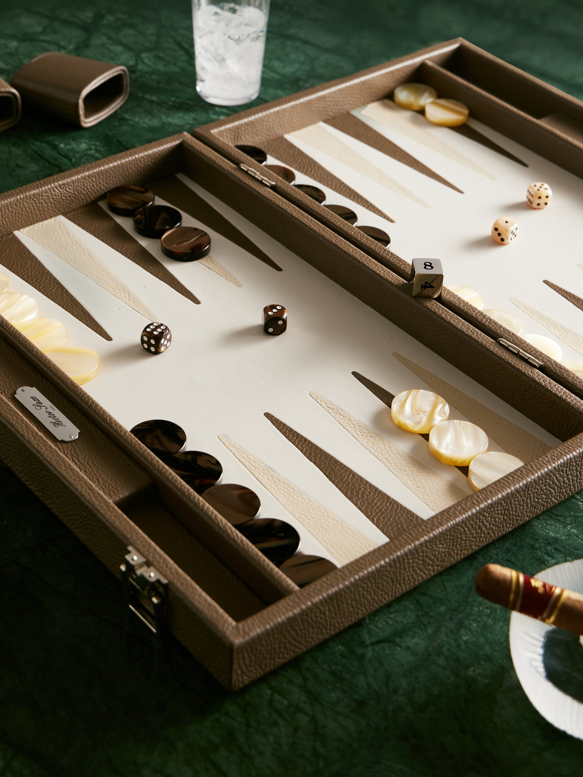 Hector Saxe - Leather Large Backgammon Set -  - ABASK