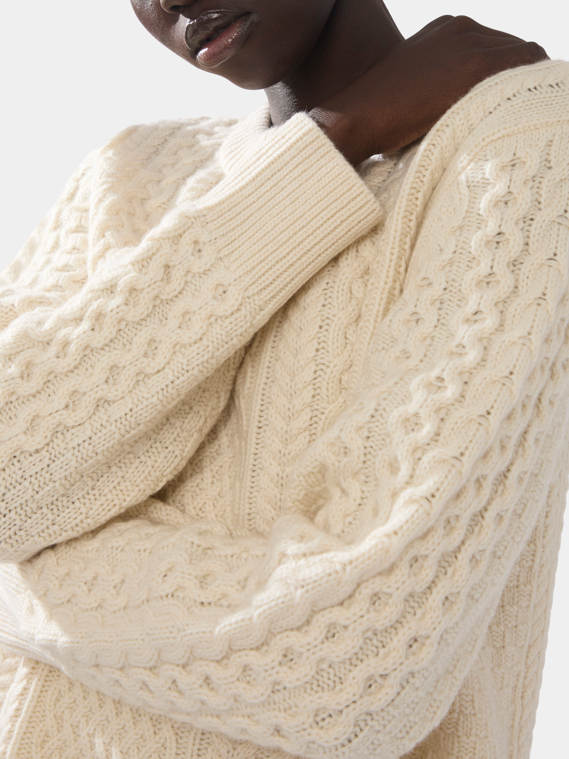 Cashmere Cable-Knit Crew-Neck Sweater