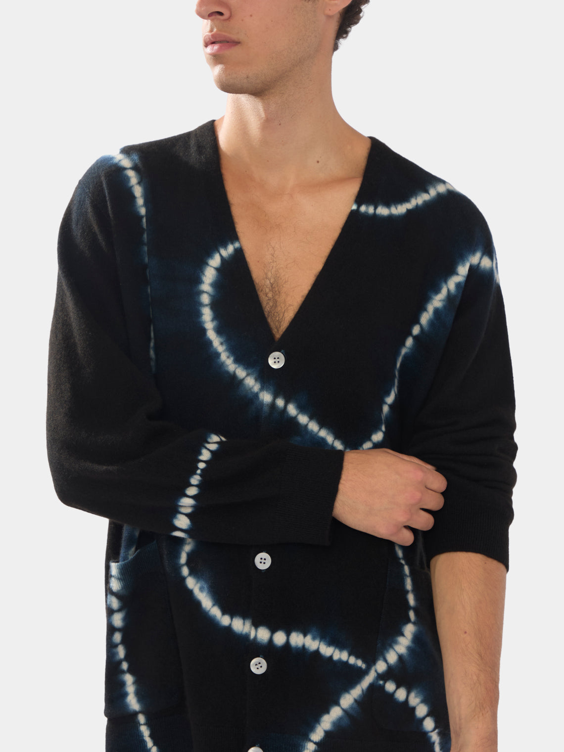 Shibori Cashmere Seamless Wide Cardigan