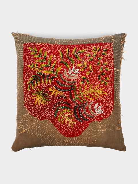 By Walid - 19th-Century Victorian Needlepoint Wool Cushion -  - ABASK - 