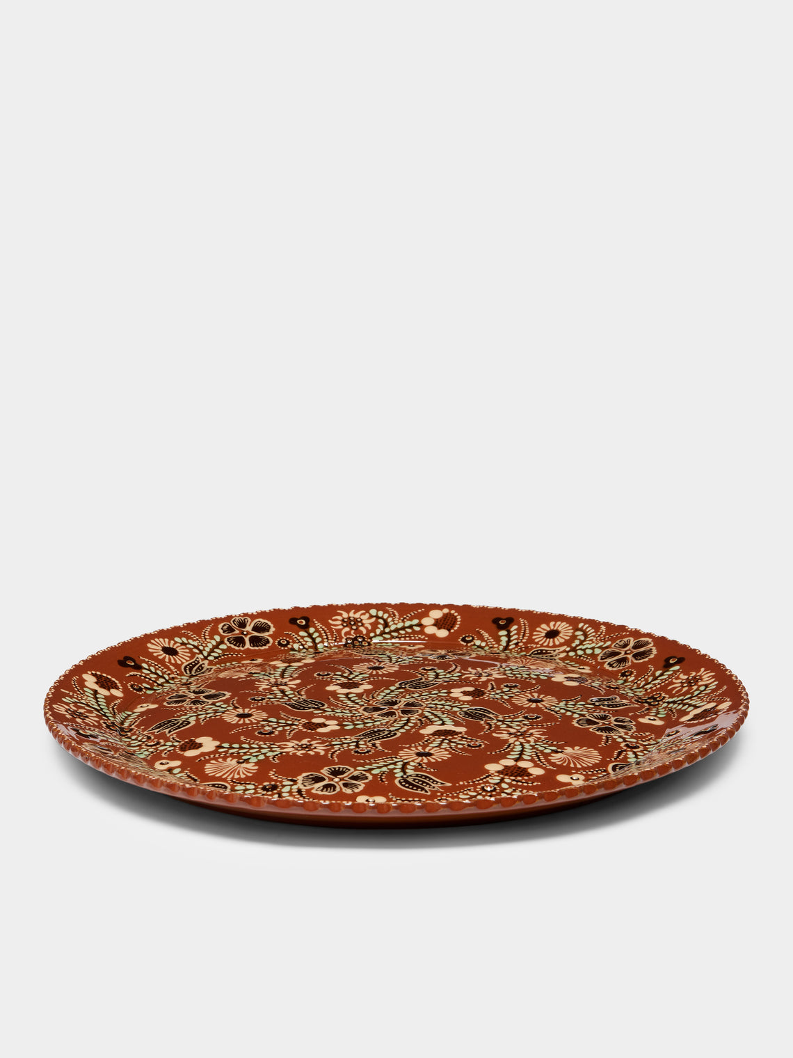 Poterie d’Évires - Flowers Hand-Painted Ceramic Serving Plate -  - ABASK