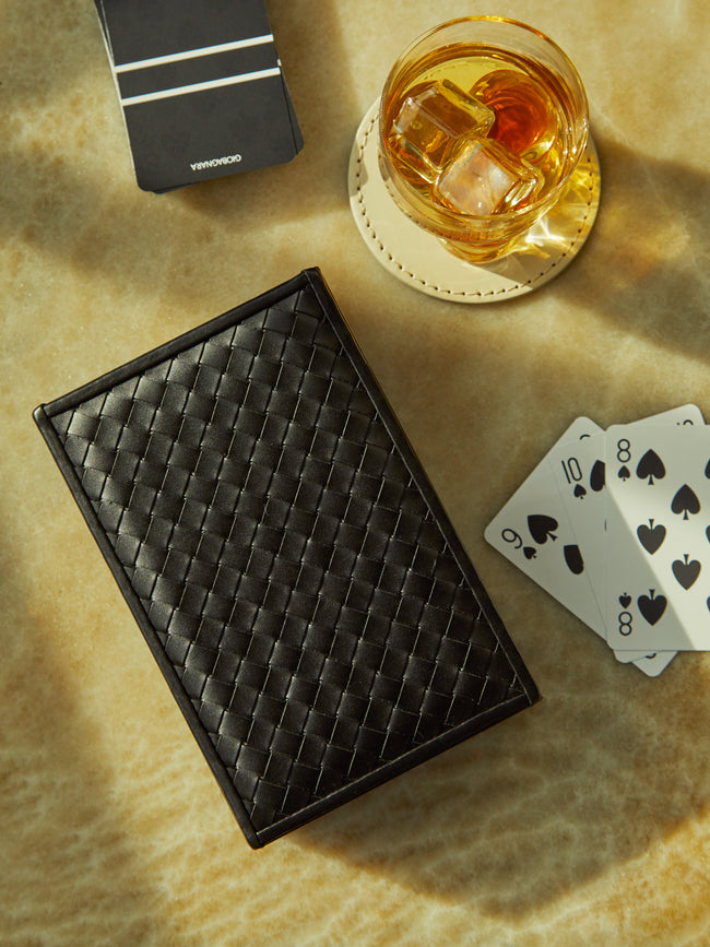 Riviere - Eva Woven Leather Playing Cards Holder -  - ABASK
