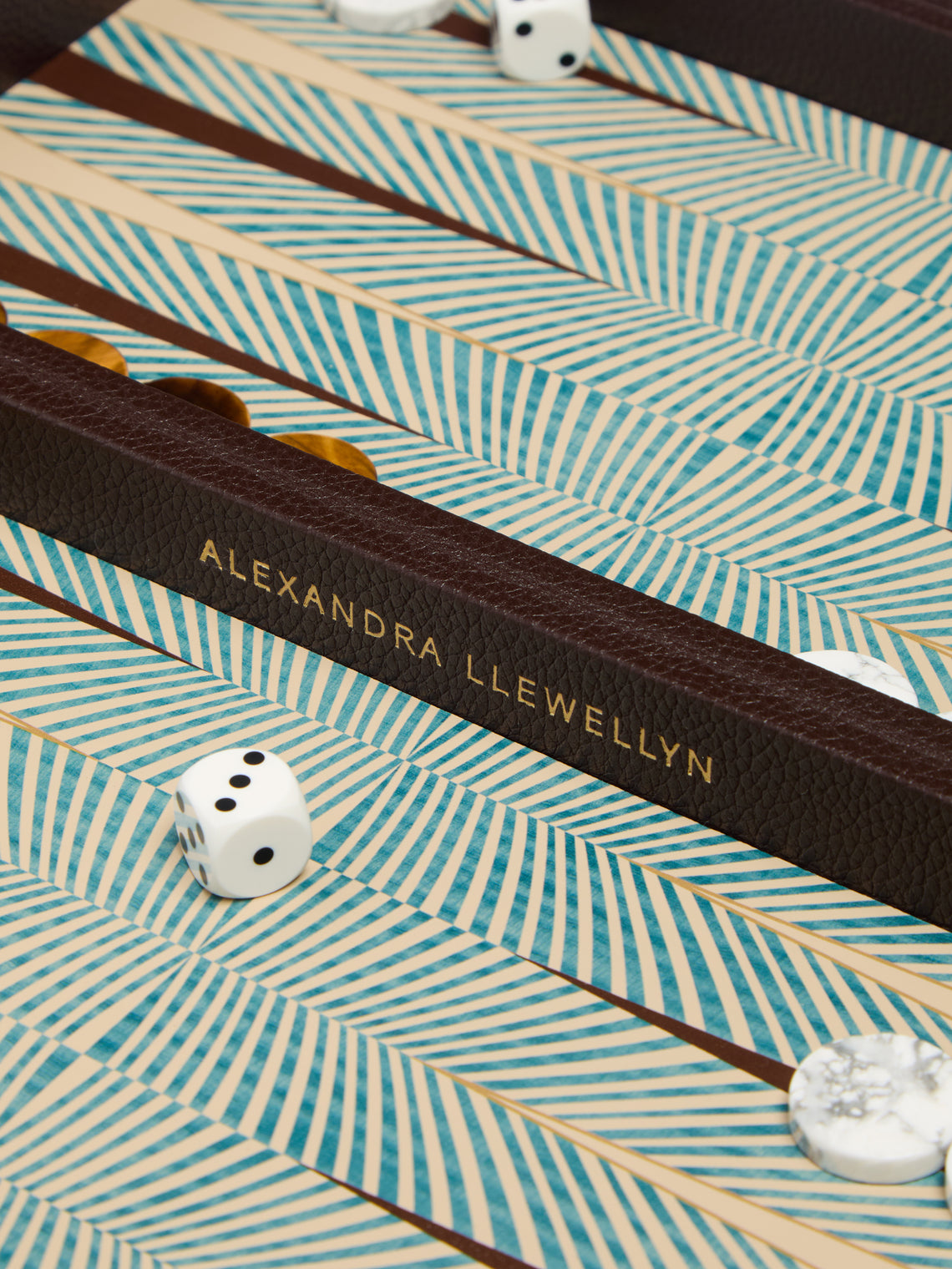 Alexandra Llewellyn - Geometric Leather Travel Backgammon Set -  - ABASK