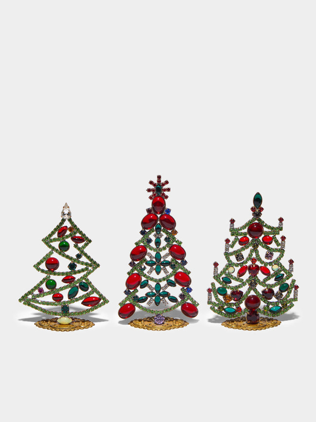 Antique and Vintage - 1930s Czech Jewelled Extra Small Christmas Trees (Set of 3) -  - ABASK - 