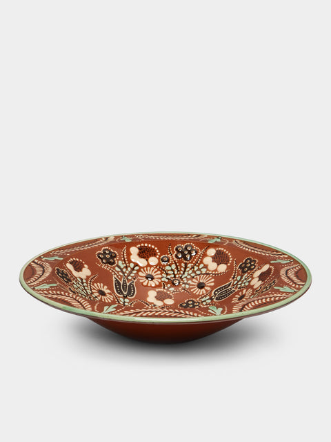 Poterie d’Évires - Flowers Hand-Painted Ceramic Large Serving Bowl -  - ABASK - 
