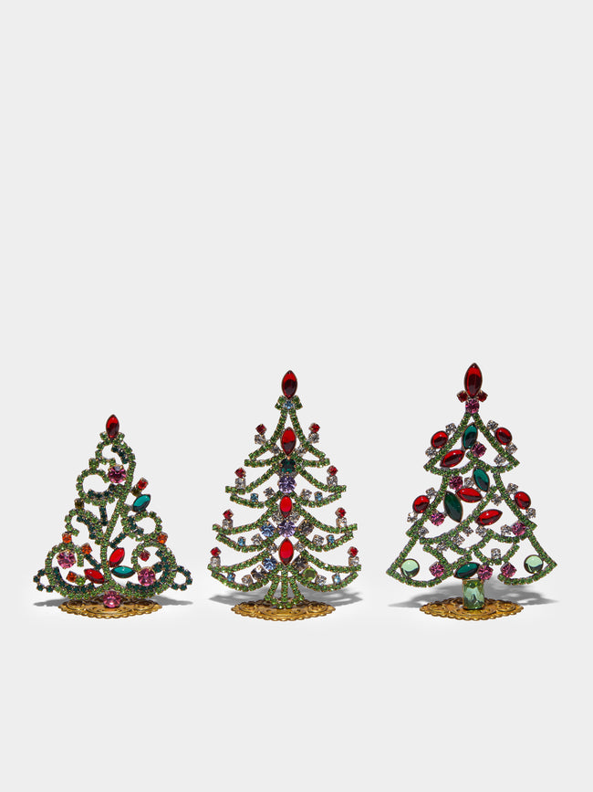 Antique and Vintage - 1930s Czech Jewelled Extra Small Christmas Trees (Set of 3) -  - ABASK - 