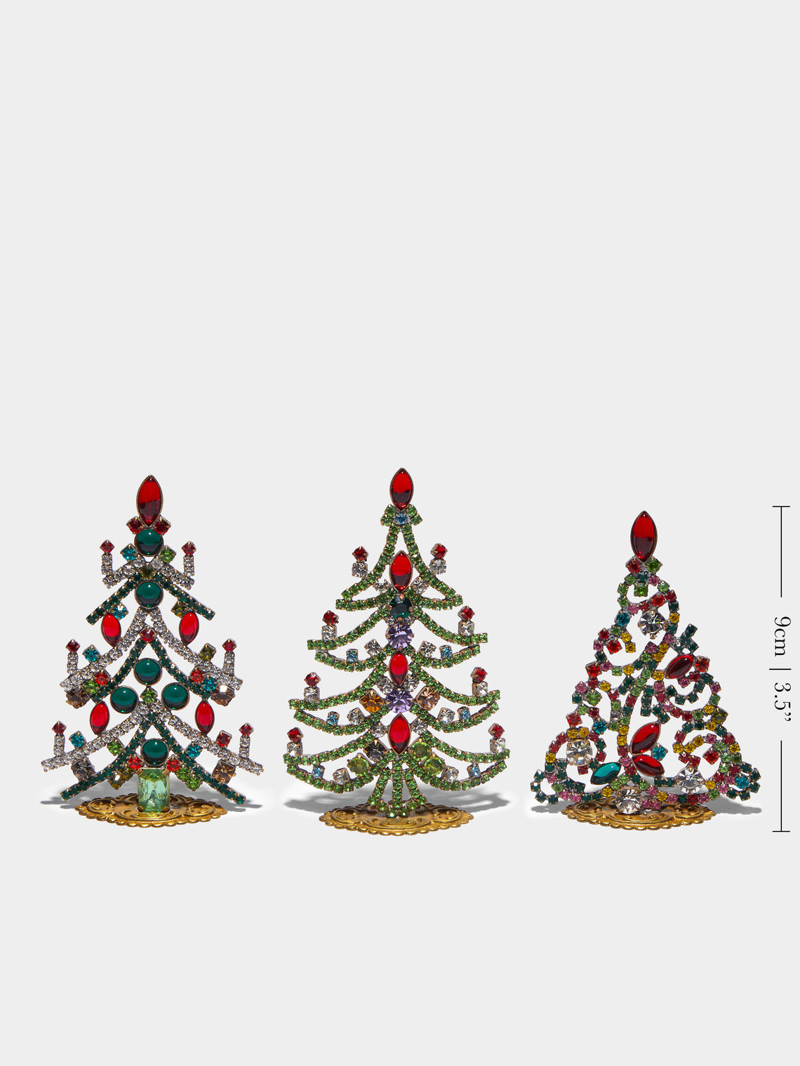 Antique and Vintage - 1930s Czech Jewelled Extra Small Christmas Trees (Set of 3) -  - ABASK