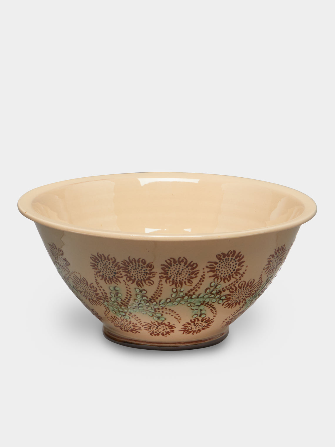 Poterie d’Évires - Flowers Hand-Painted Ceramic Small Salad Bowl -  - ABASK - 