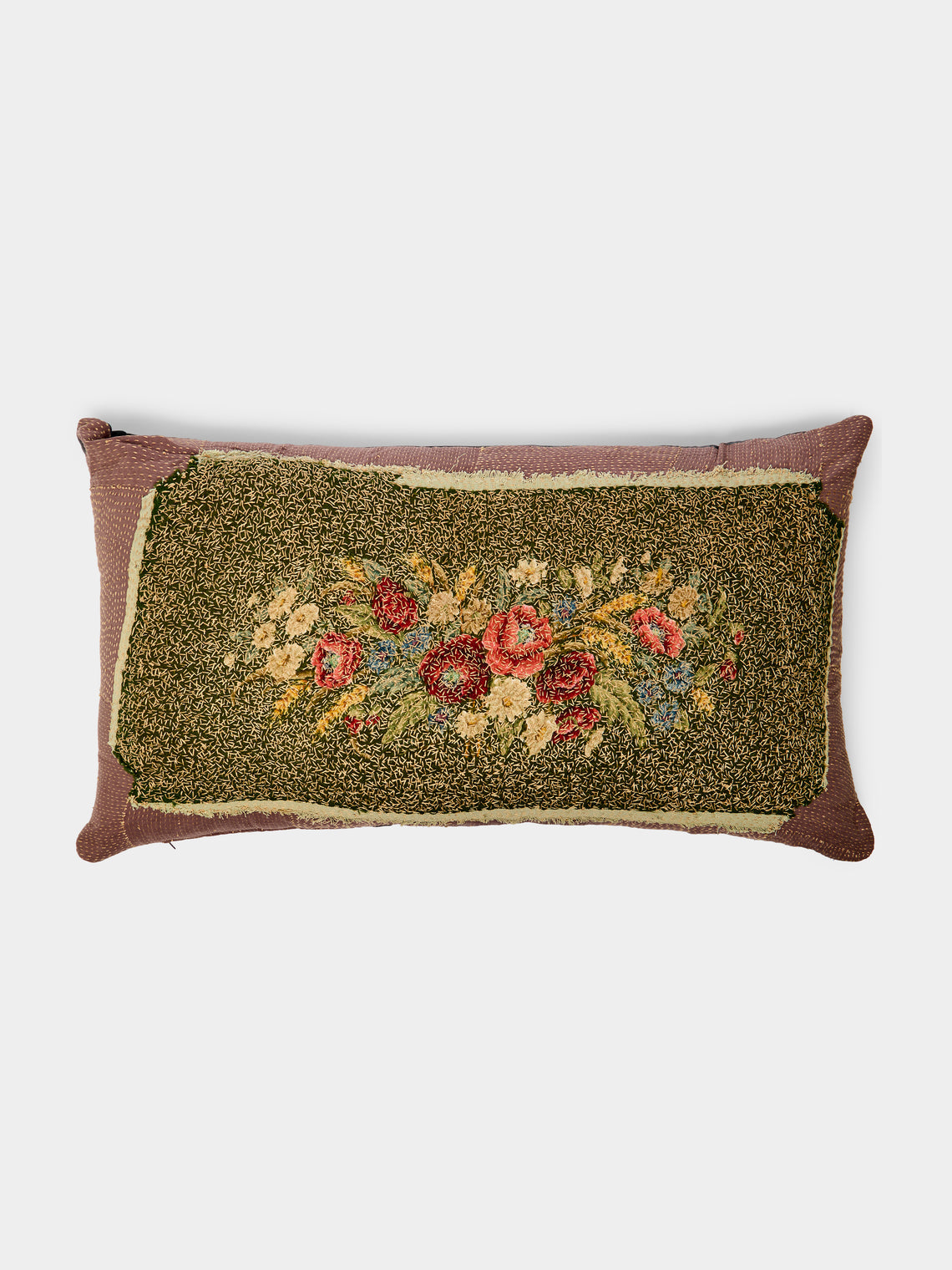 By Walid - 19th-Century Wool and Linen Needlepoint Cushion -  - ABASK - 