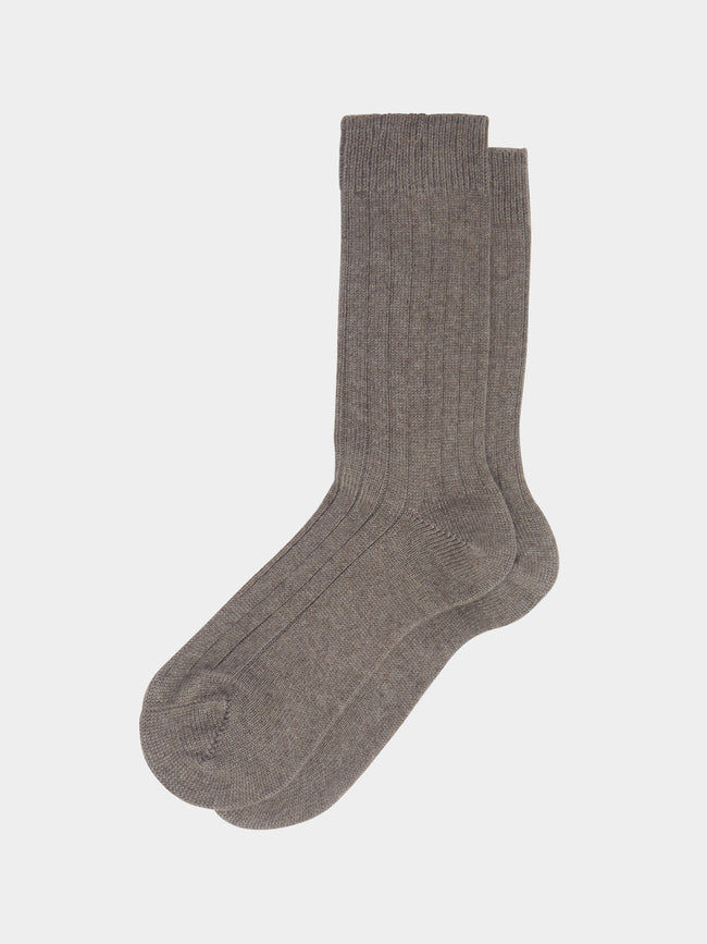 Maria La Rosa - Ribbed Cashmere Socks | One Size -  - ABASK - 