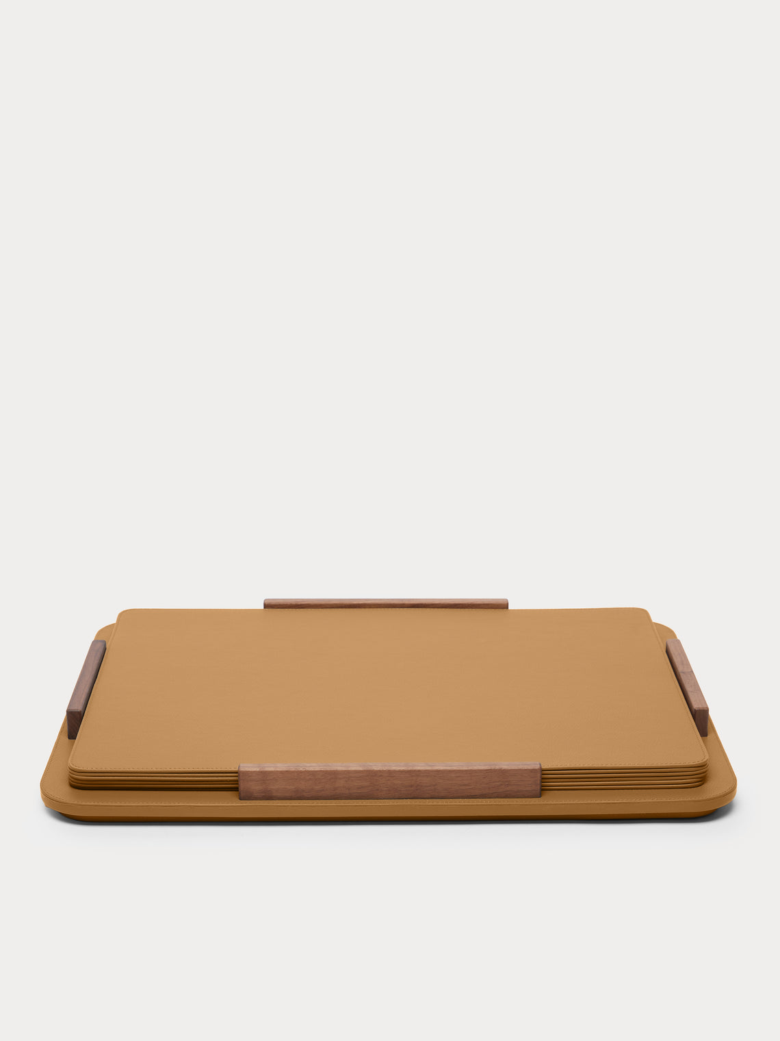 Giobagnara x Poltrona Frau - Leather and Walnut Placemats with Holder (Set of 6) -  - ABASK - 