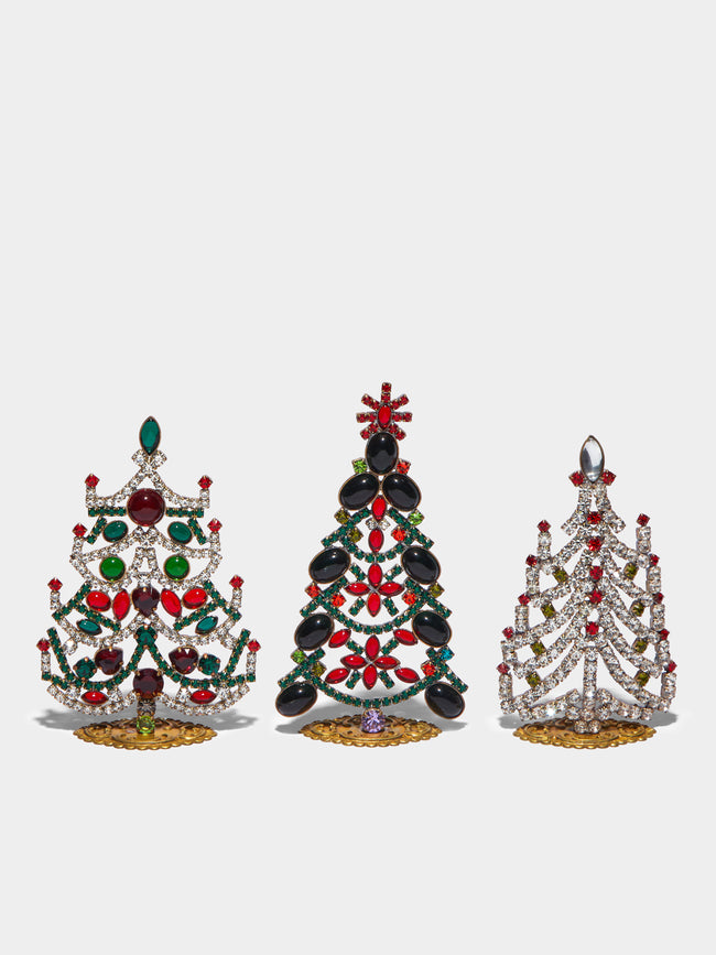 Antique and Vintage - 1930s Czech Jewelled Extra Small Christmas Trees (Set of 3) -  - ABASK - 