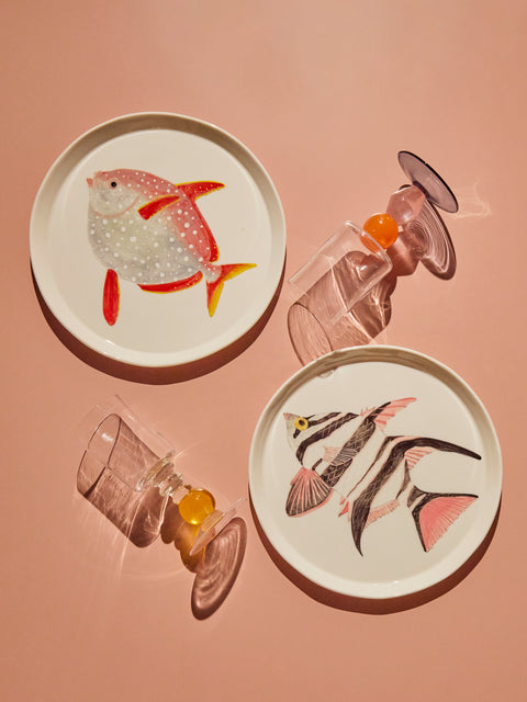 Casa Adams - Fish Hand-Painted Porcelain Dinner Plates (Set of 2) -  - ABASK