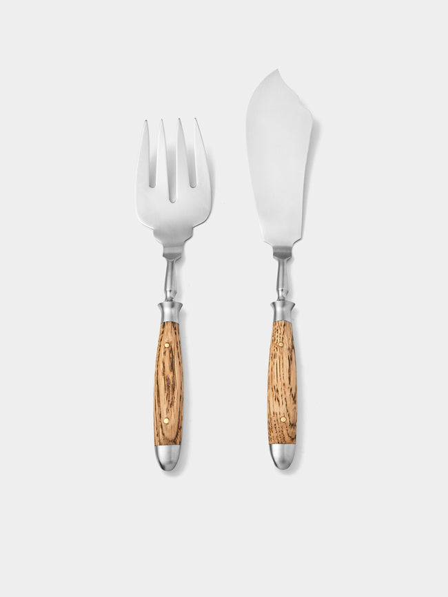 Eichenlaub - Light Oak Old German Fish Serving Fork and Knife (Set of 2) -  - ABASK - 