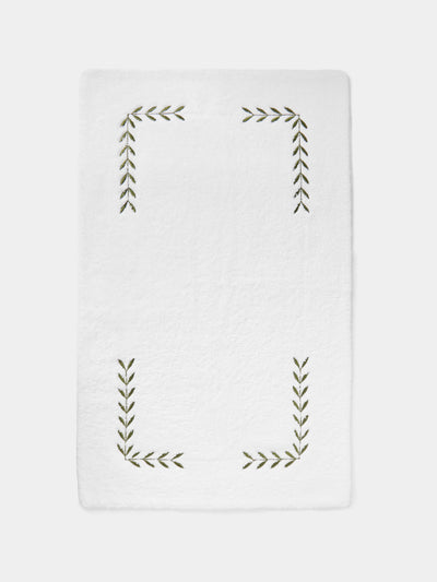 Heirlooms - Laurel Leaf Embroidered Egyptian Cotton Bath Mat -  - ABASK - 