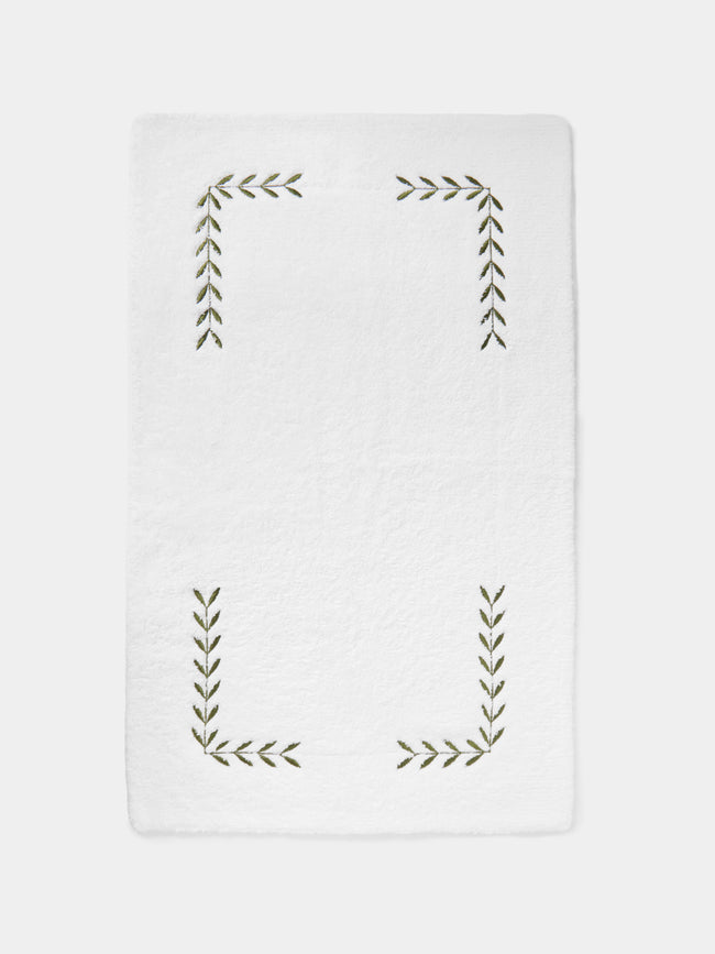 Heirlooms - Laurel Leaf Embroidered Egyptian Cotton Bath Mat -  - ABASK - 