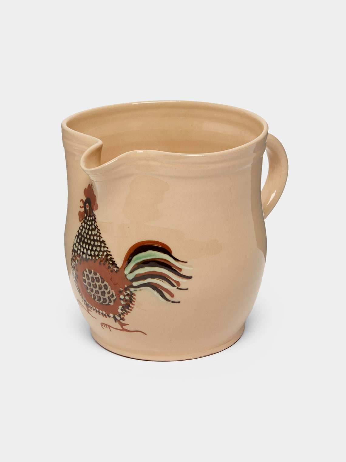 Poterie d’Évires - Chickens Hand-Painted Ceramic Rounded Jug -  - ABASK - 