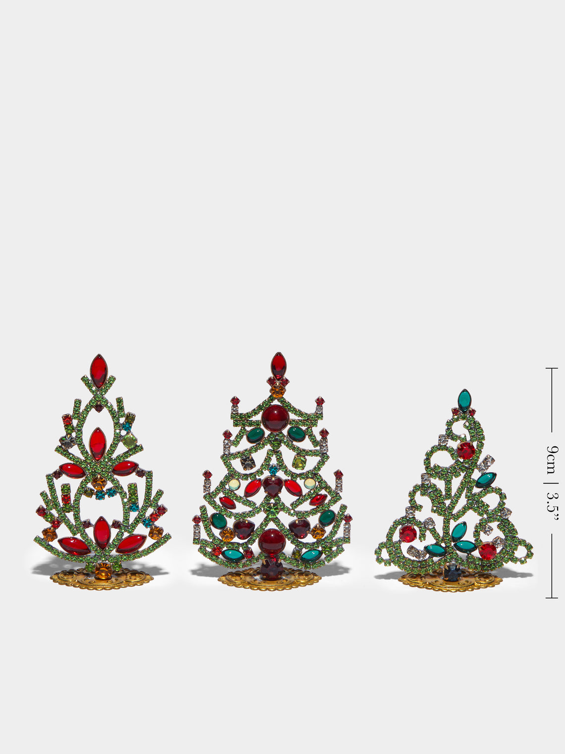 Antique and Vintage - 1930s Czech Jewelled Extra Small Christmas Trees (Set of 3) -  - ABASK