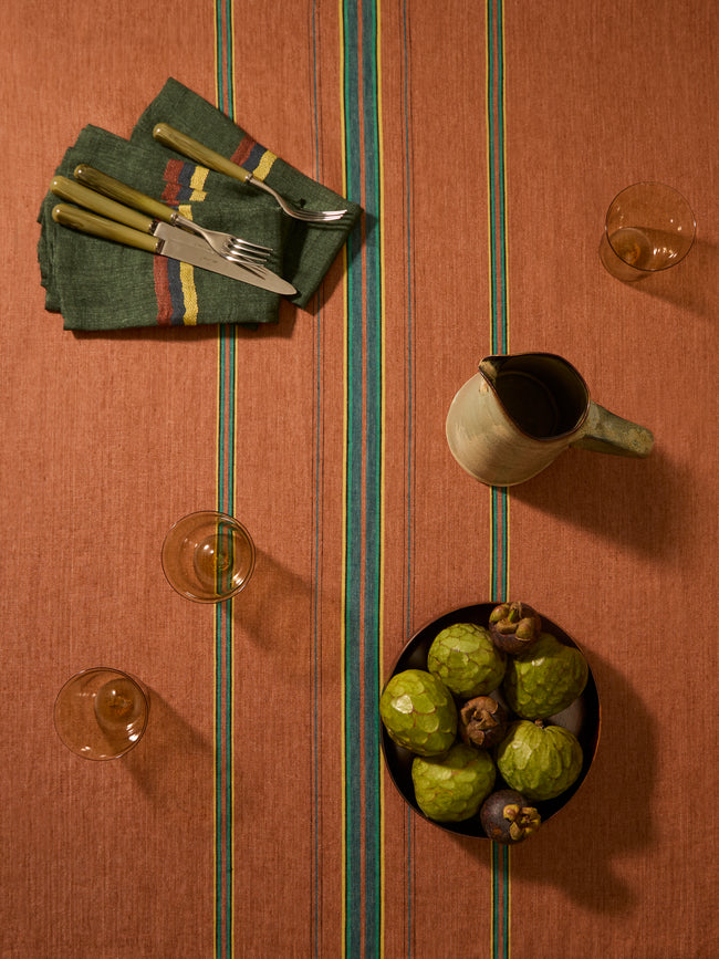 Libeco - Ontario Stripe Belgian Linen Square Tablecloth -  - ABASK