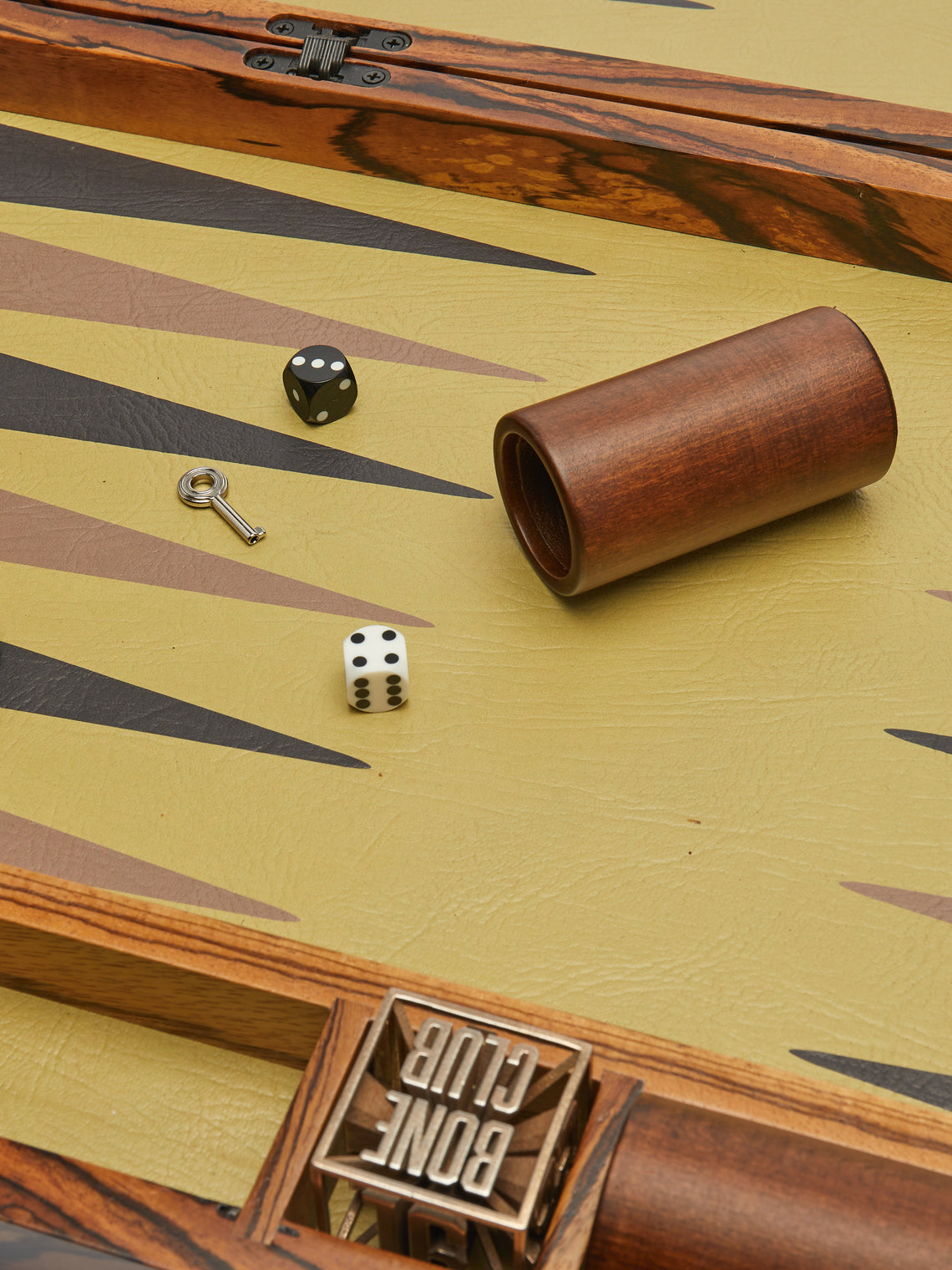 Bone Club - Zebrano Wood and Leather Backgammon Set -  - ABASK