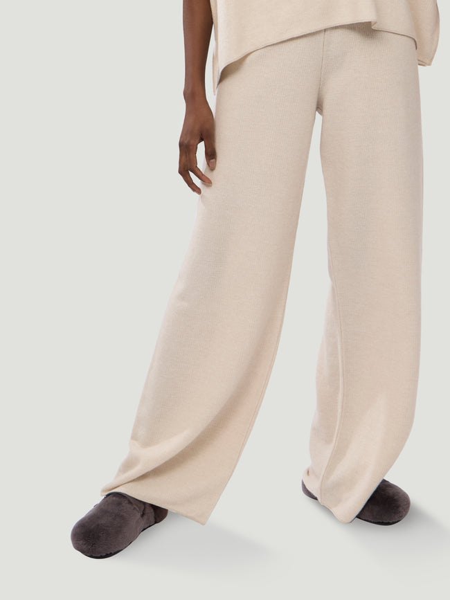 Dusan - Knitted Trousers | Size: S - Cream - ABASK