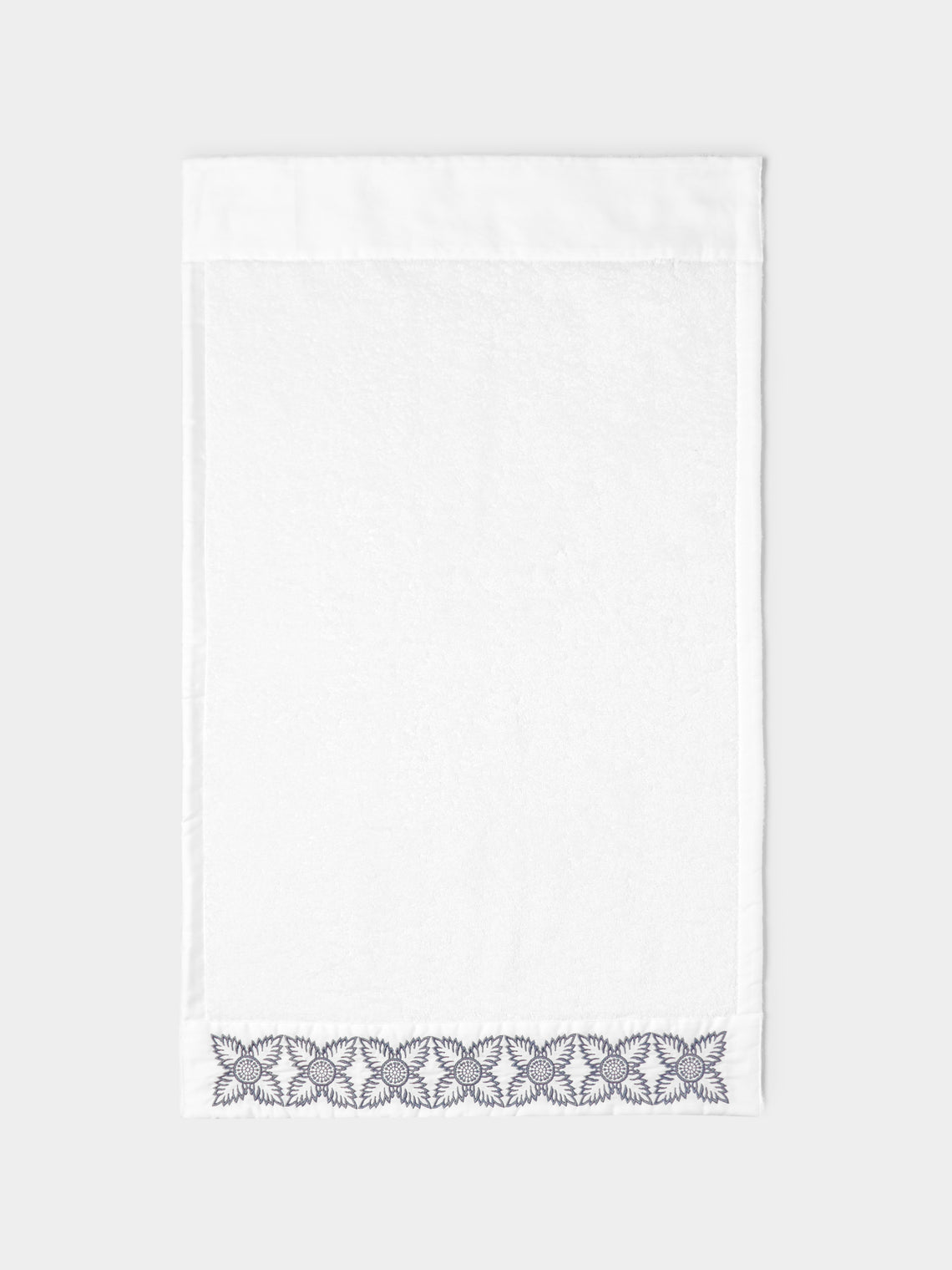 Loretta Caponi - Foliage Hand-Embroidered Cotton Hand Towel -  - ABASK