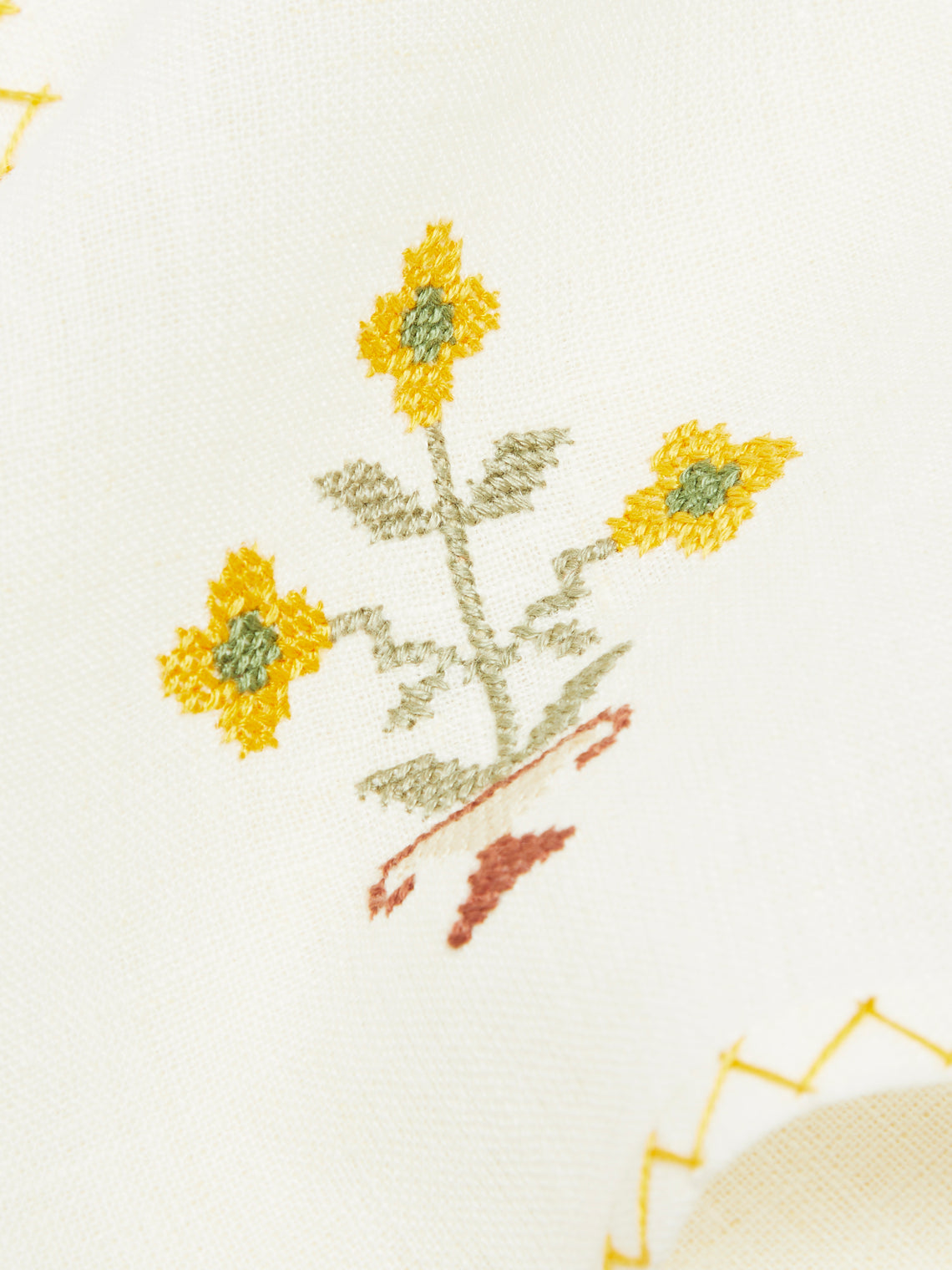 Anūt Cairo - Bouquet Hand-Embroidered Linen Napkins (Set of 4) -  - ABASK