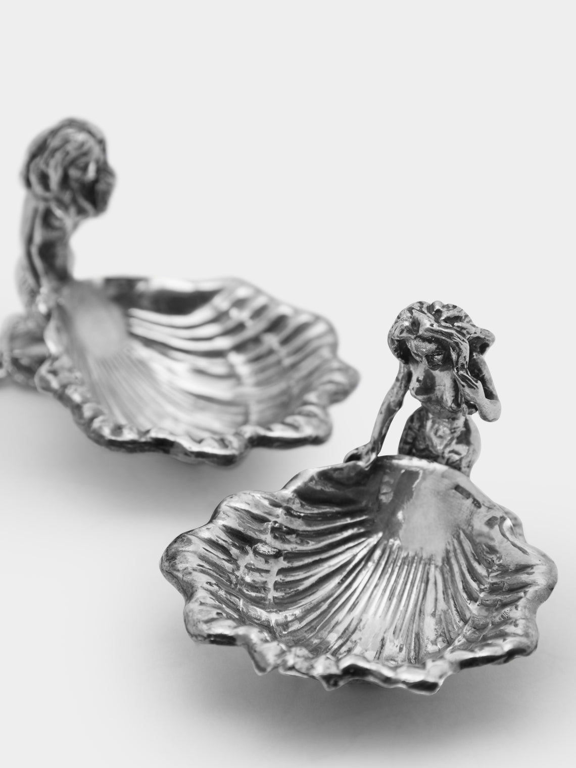 Antique and Vintage - 1950s Solid Silver Mermaid Salt and Pepper Dishes (Set of 2) -  - ABASK